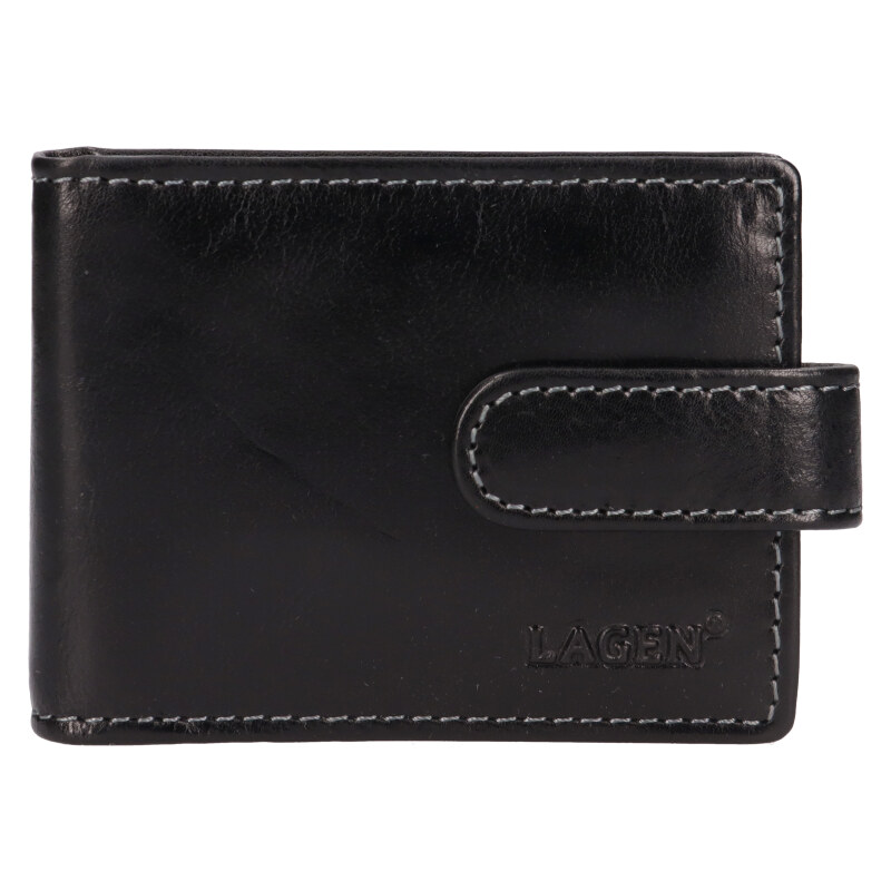 Lagen Kožený obal na karty a vizitky 21485/T čierny 50039702