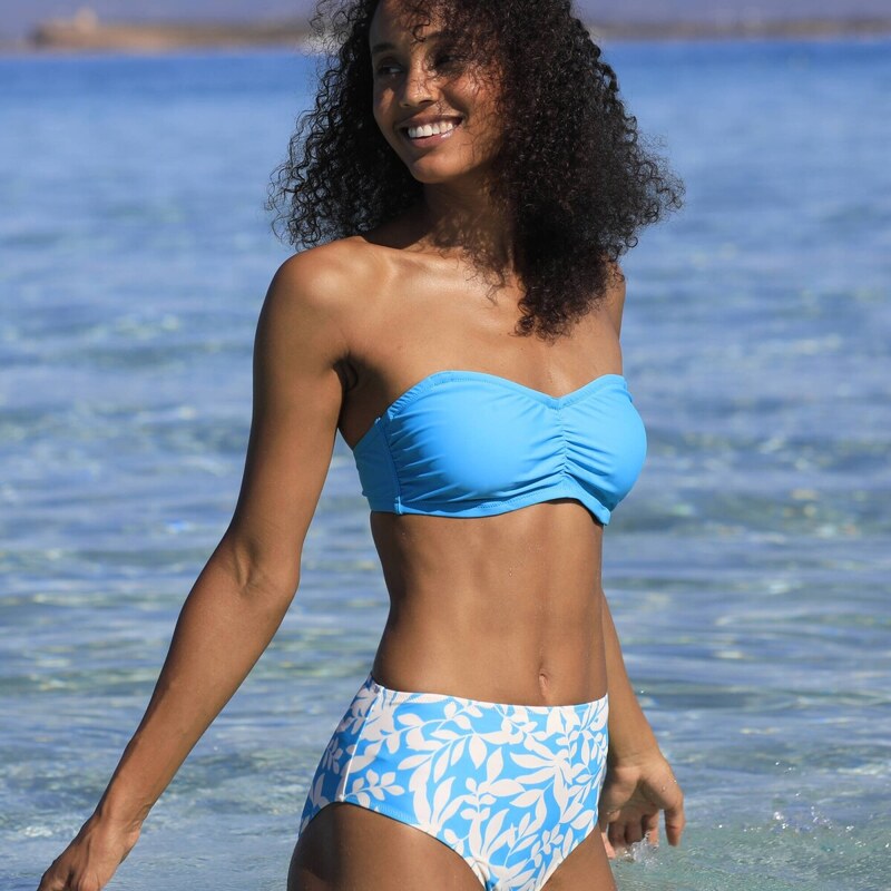 Plavková bandeau podprsenka Solaro s kosticami tyrkysová 095 61933696