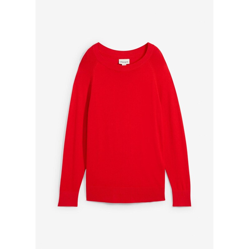 bonprix Pohodlný pletený pulóver, farba červená 61934091