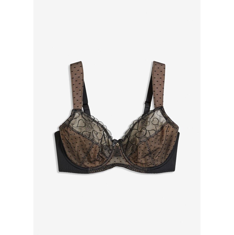 bonprix Zmenšujúca podprsenka s kosticami, farba čierna 61934096