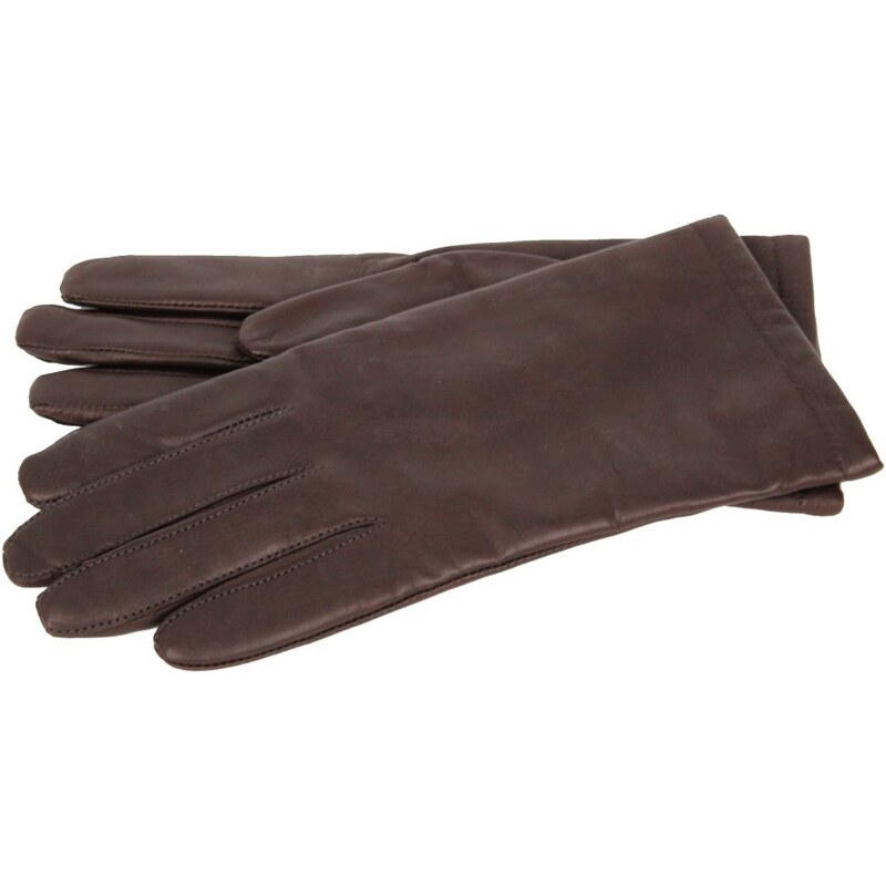Kalinová Dámske kožené rukavice tm. hnedé hladké 61942712