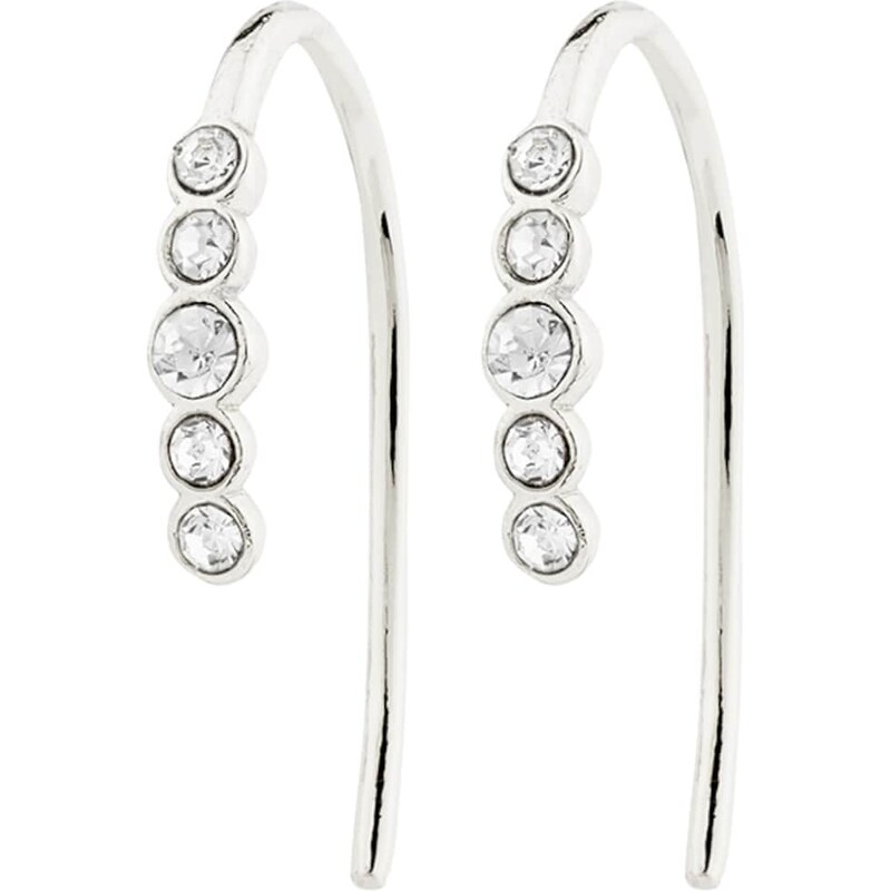 Pilgrim Náušnice Jenni strieborná / priehľadná 62133482