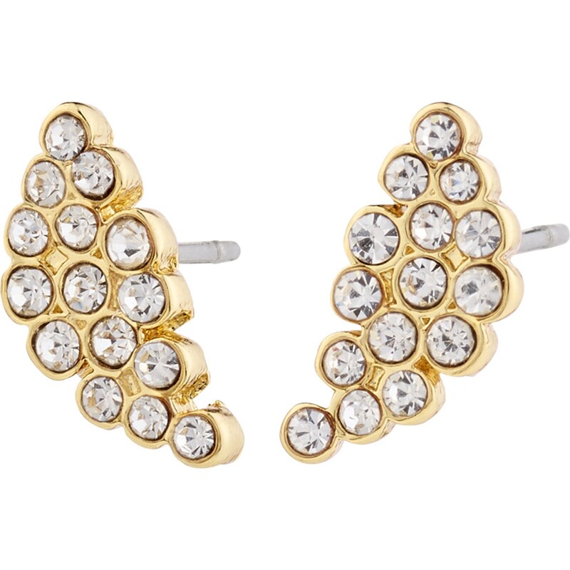 Pilgrim Náušnice Berenike zlatá / priehľadná 62133511