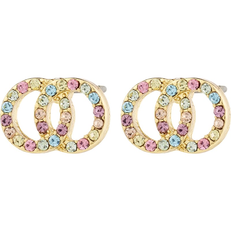 Pilgrim Náušnice Jolina zlatá / zmiešané farby 62133530