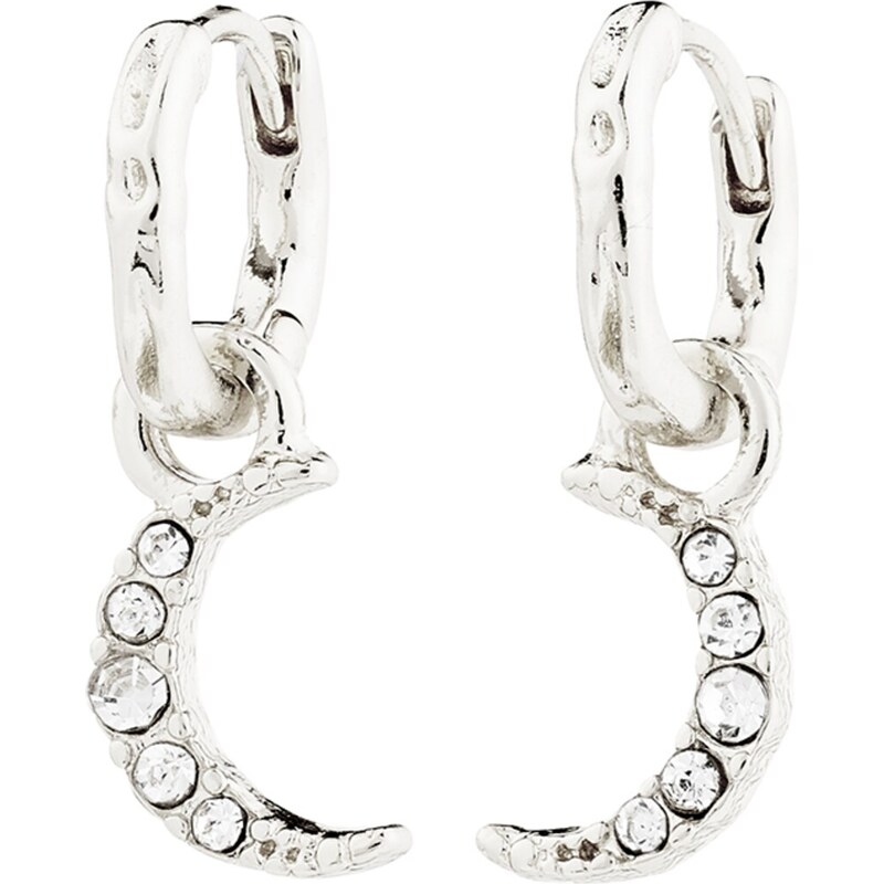 Pilgrim Náušnice Evgenia strieborná / priehľadná 62133534