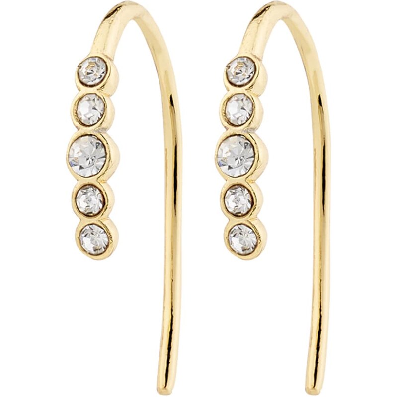 Pilgrim Náušnice Jenni zlatá / priehľadná 62133544