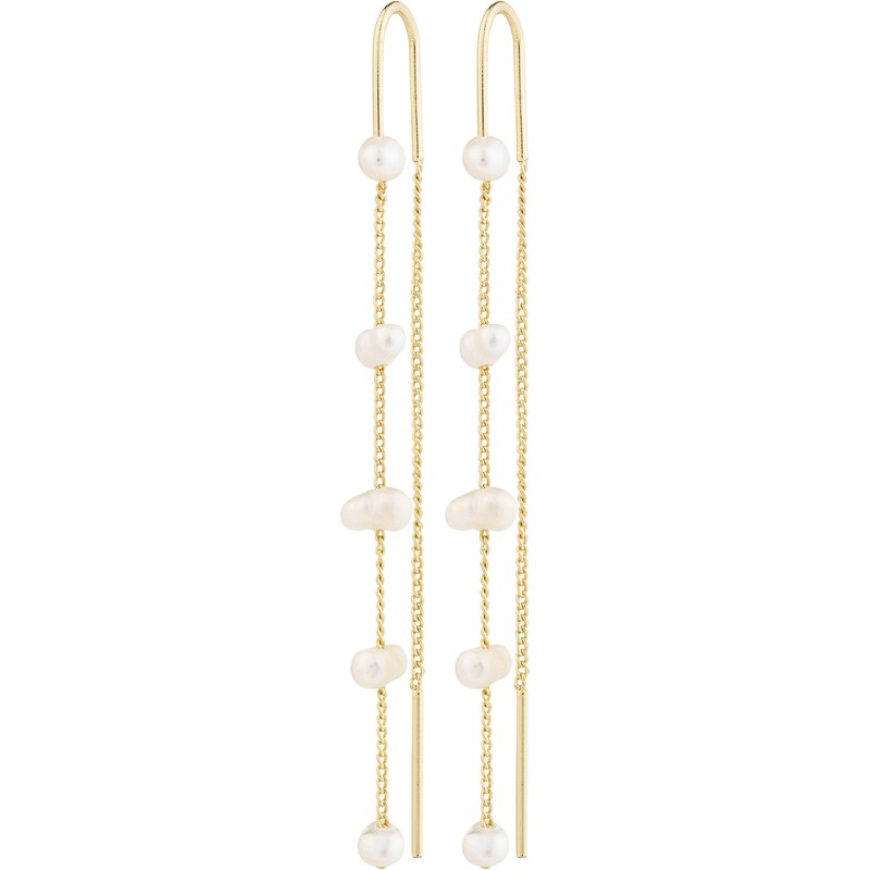 Pilgrim Náušnice Zenaia zlatá / perlovo biela 62133567