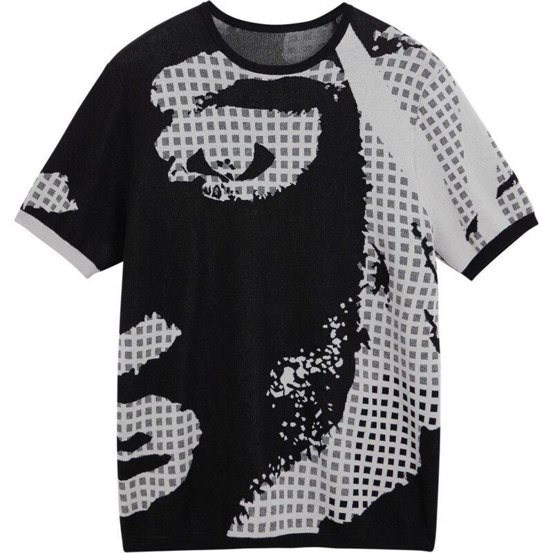 Desigual Tričko sivá / čierna 62111045