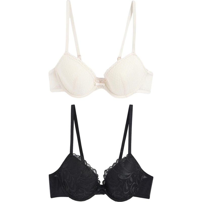 Next Podprsenka krémová / čierna 62224881