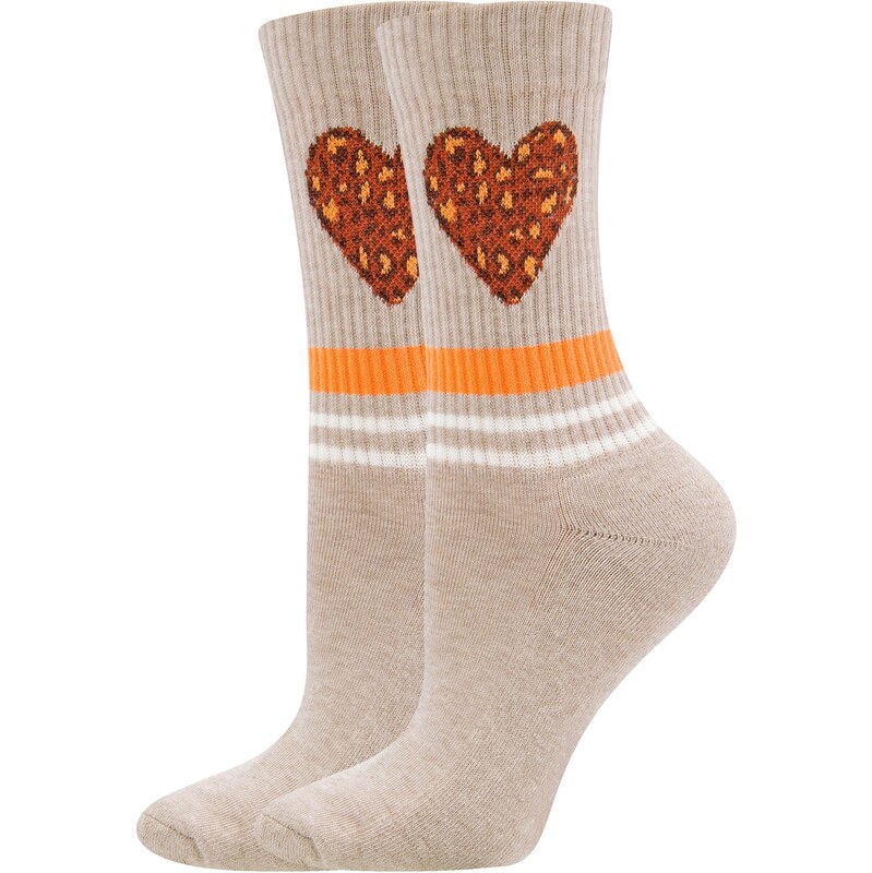 EWERS Ponožky Herz tmavobéžová / neónovo oranžová / tmavooranžová / 61947085