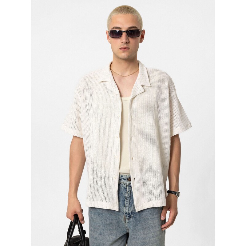 VAMOS CLO Košeľa šedobiela 61944398