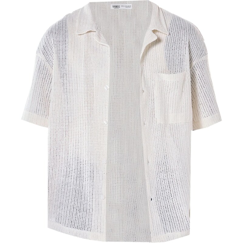 VAMOS CLO Košeľa šedobiela 61944401