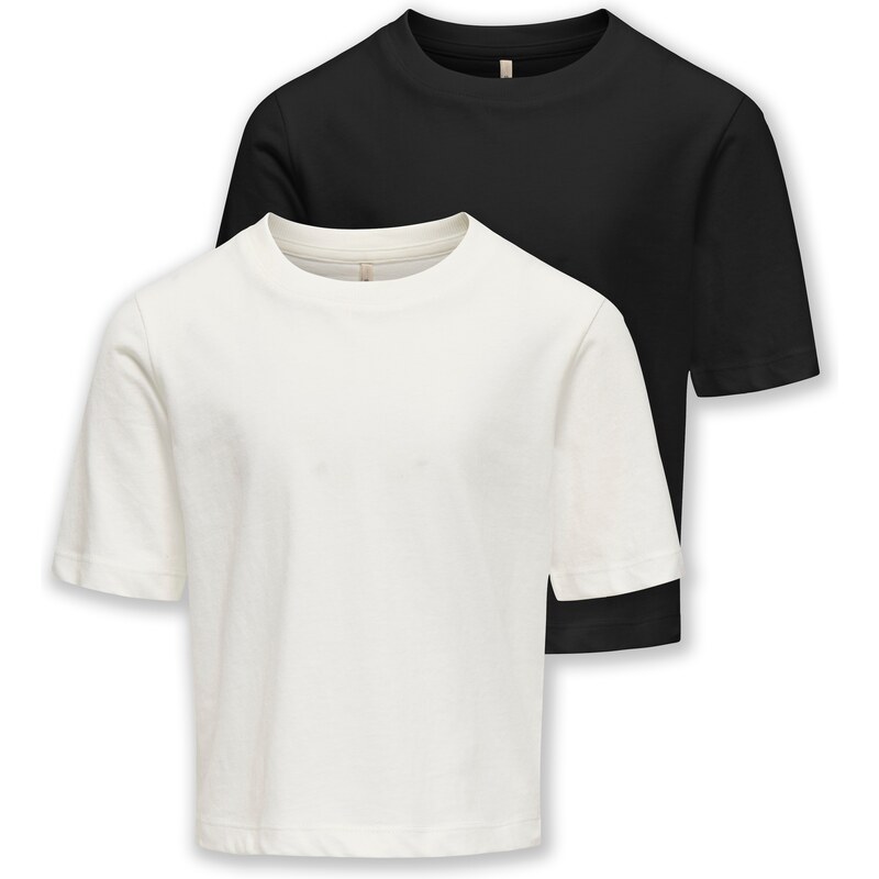 ONLY GIRLS Tričko KOGRex čierna / biela 63212040