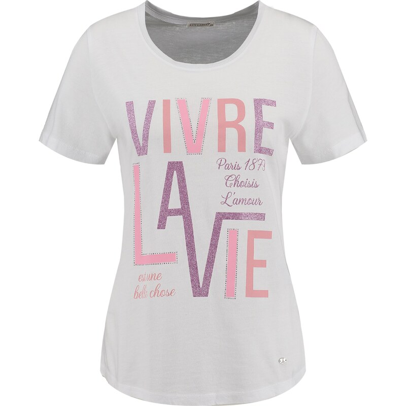Key Largo Tričko La Vie fialová / rosé / staroružová / biela 63153376
