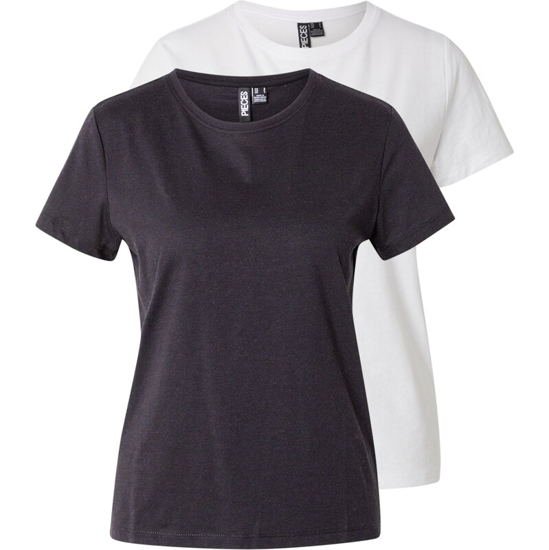 PIECES Tričko čierna / biela 61948285