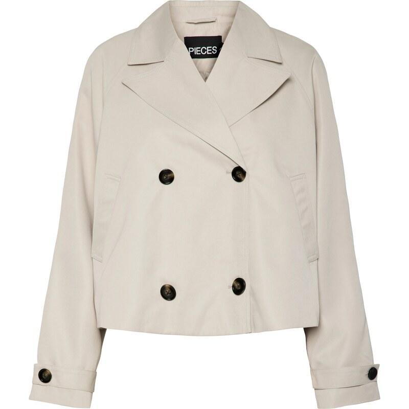PIECES Prechodný kabát PCScarlett sivobéžová 63154292