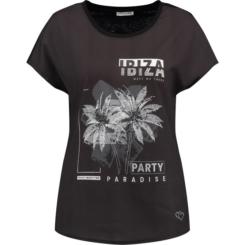 Key Largo Tričko Ibiza svetlosivá / čierna / biela 63154626