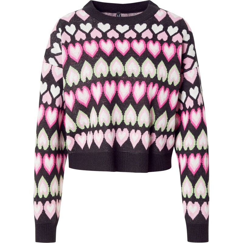 ONLY Sveter ONLSANNE svetlozelená / ružová / ružová / čierna 61948900