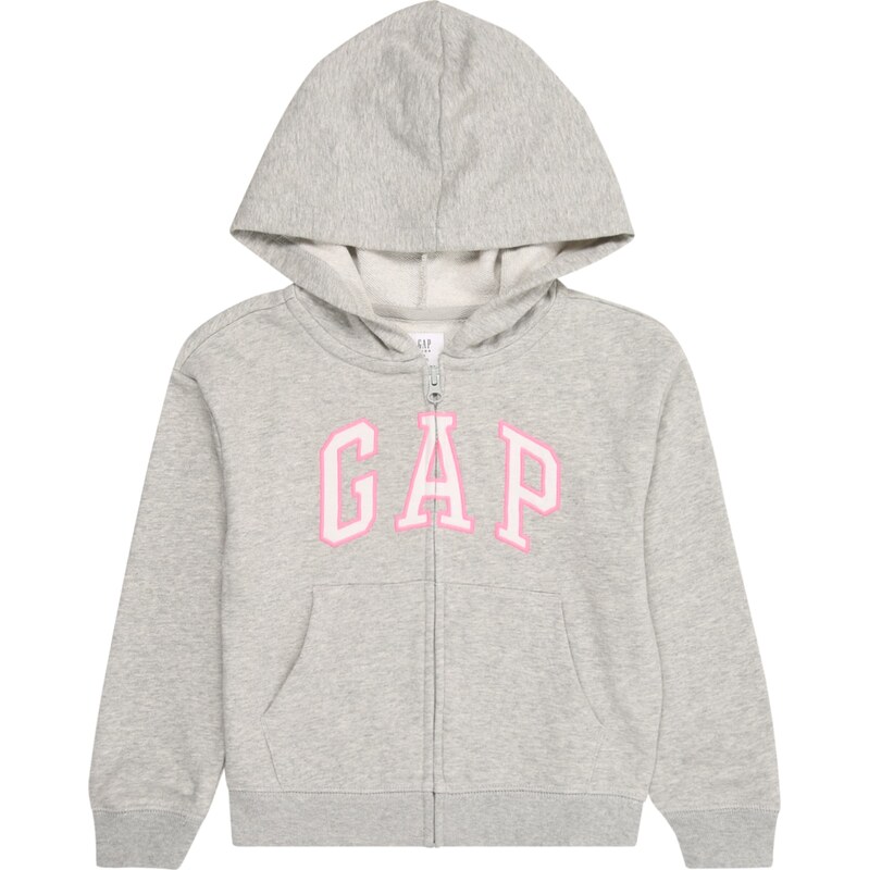 GAP Tepláková bunda sivá melírovaná / pastelovo ružová / svetloružová 62134009