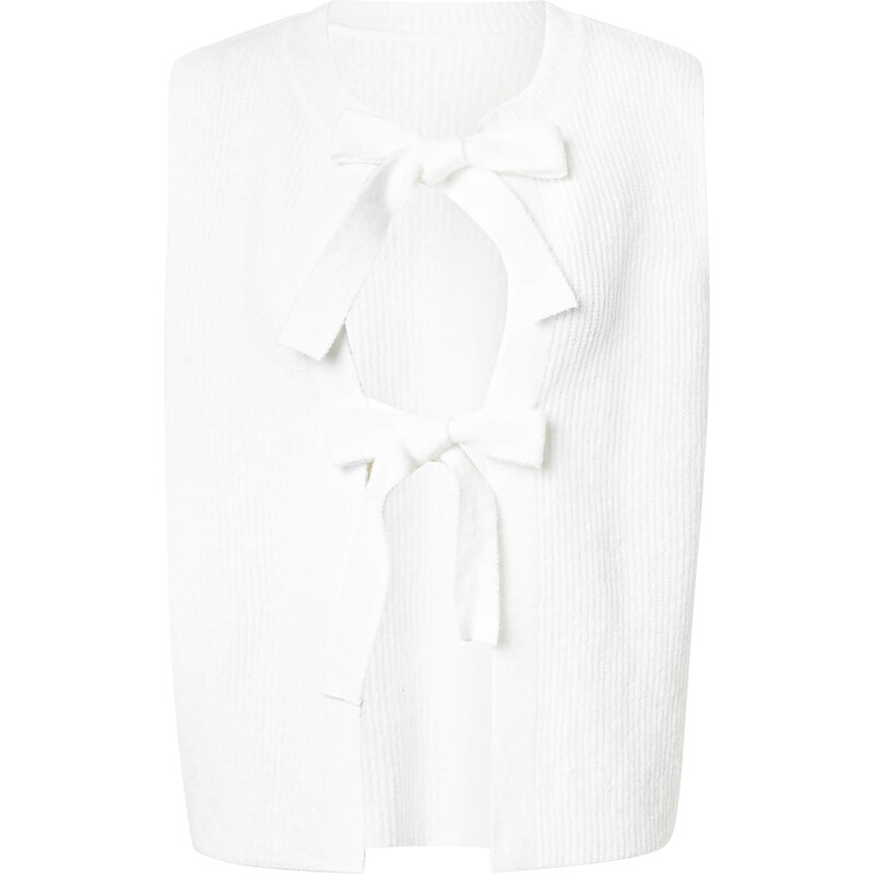 PIECES Pletená vesta biela 61950696