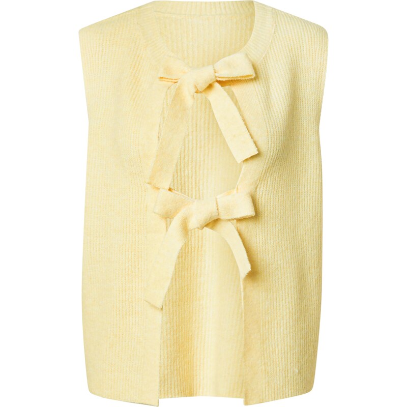 PIECES Pletená vesta svetložltá 61950714