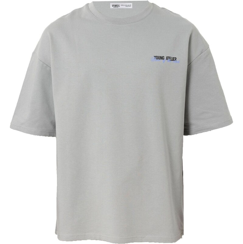 VAMOS CLO Tričko azúrová / svetlosivá / čierna 62053135