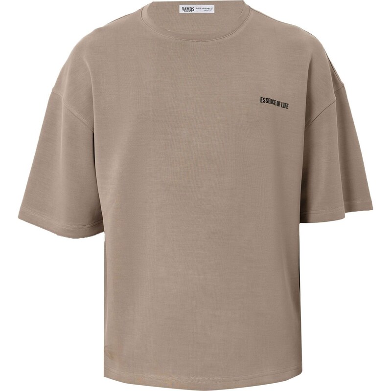 VAMOS CLO Tričko Japanese Iris svetlohnedá / čierna 62053213