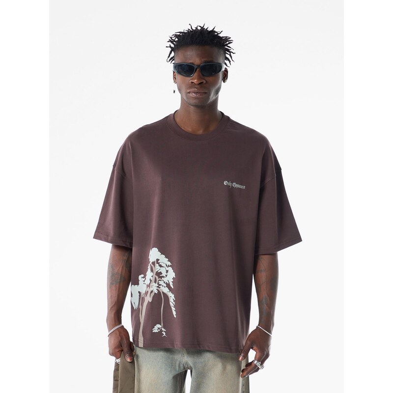 VAMOS CLO Tričko hnedá / biela 62053244