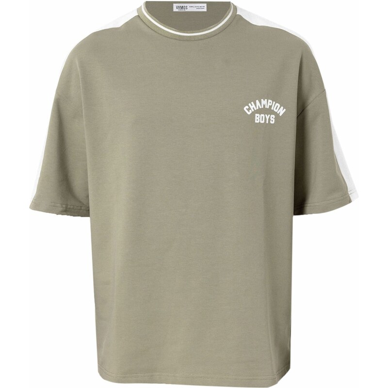 VAMOS CLO Tričko kaki / biela 62053266