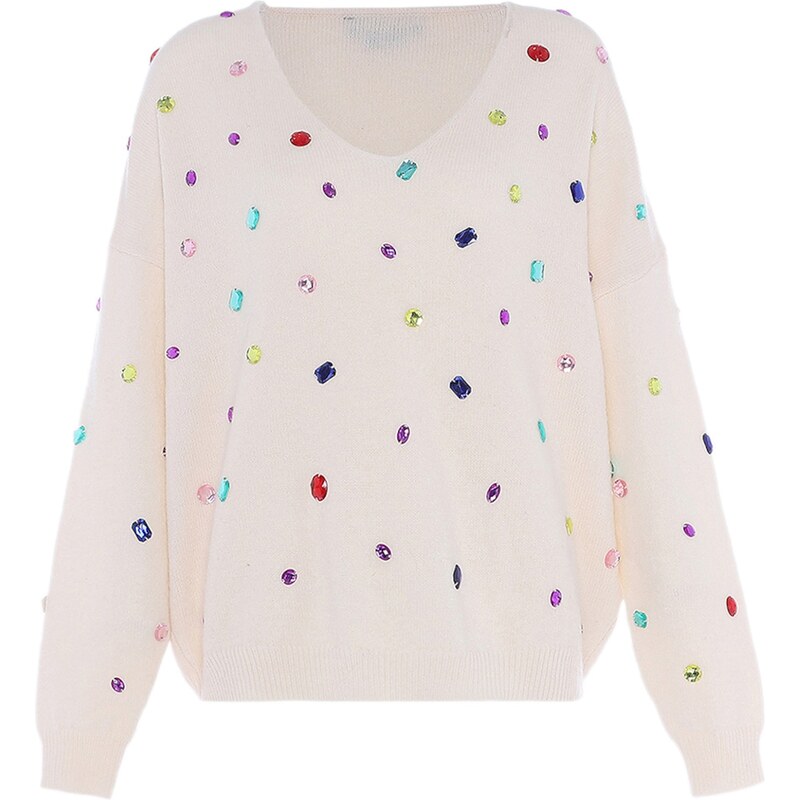 faina Sveter enciánová / ružová / červená / biela ako vlna 62239599