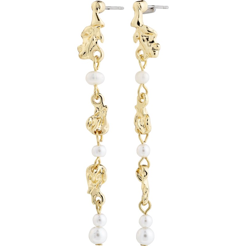 Pilgrim Náušnice zlatá / biela 62133565