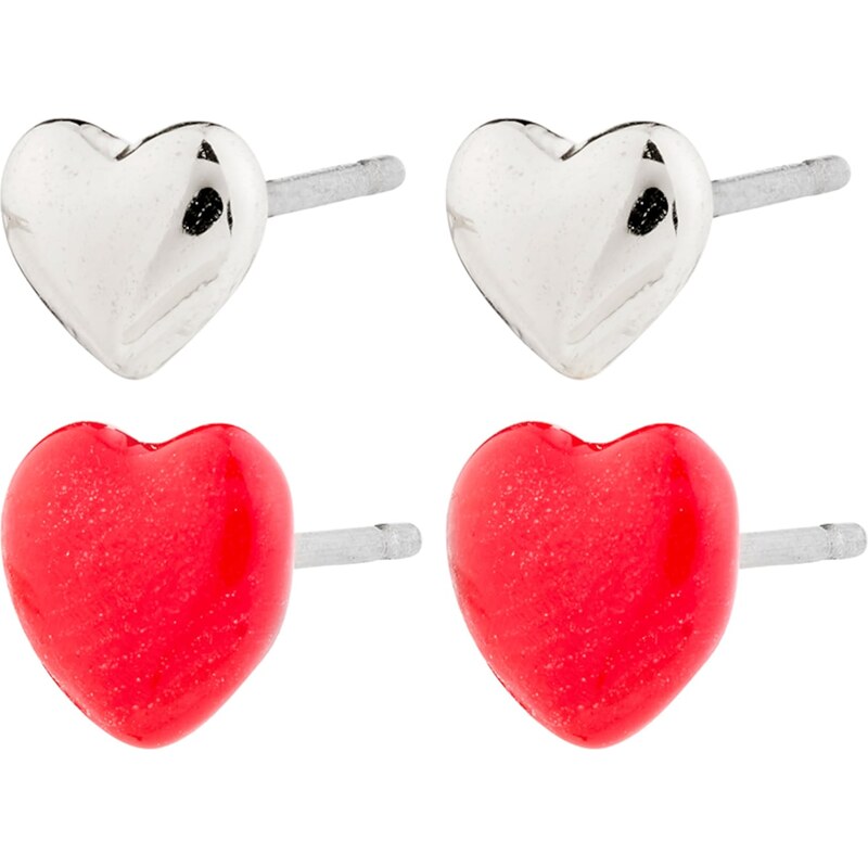 Pilgrim Náušnice Maeve červená / strieborná 62133574