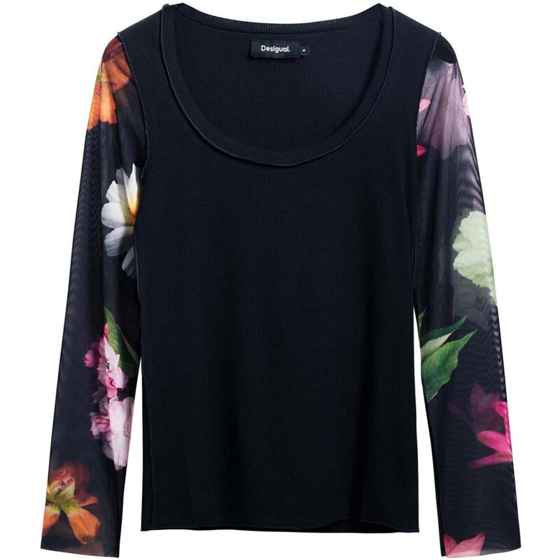 Desigual Tričko zmiešané farby / čierna 62936800