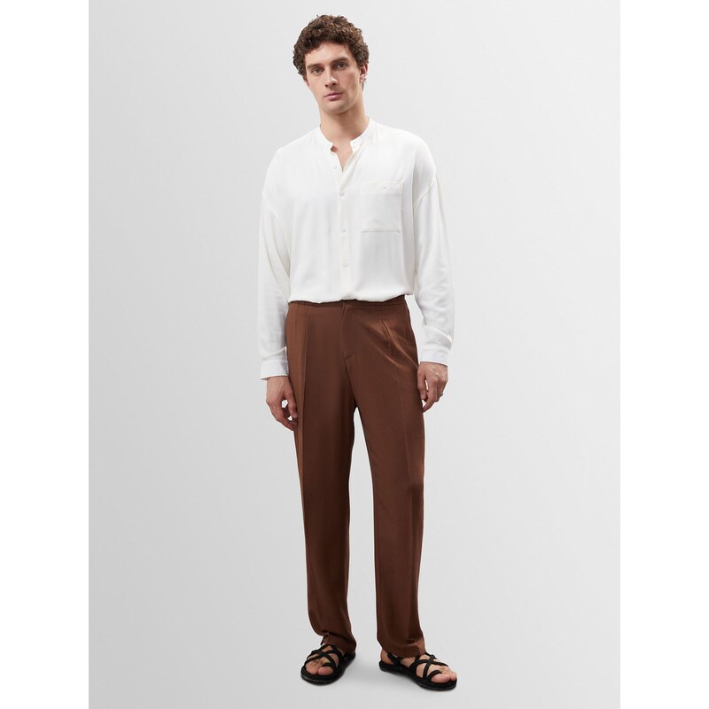 Antioch Plisované nohavice tmavohnedá 61974026