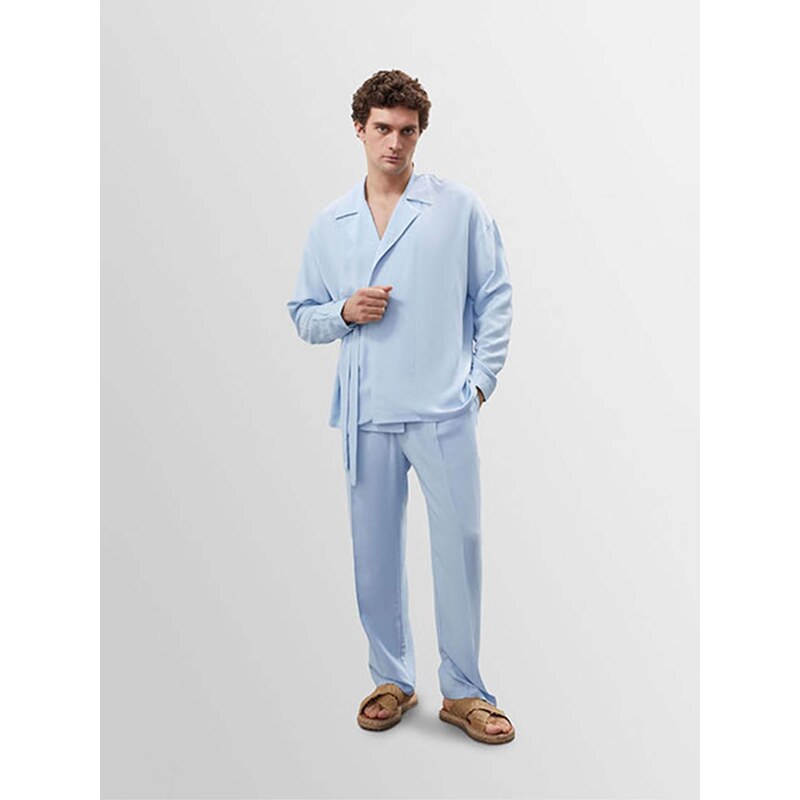 Antioch Plisované nohavice svetlomodrá 61974033