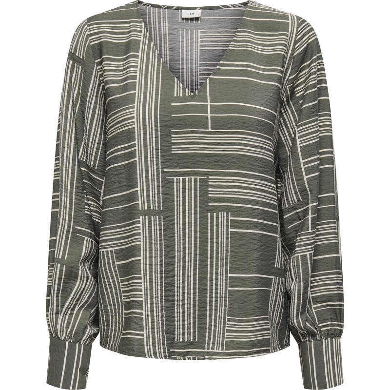 JDY Blúzka JDYTROYA farby bahna / biela 61985590