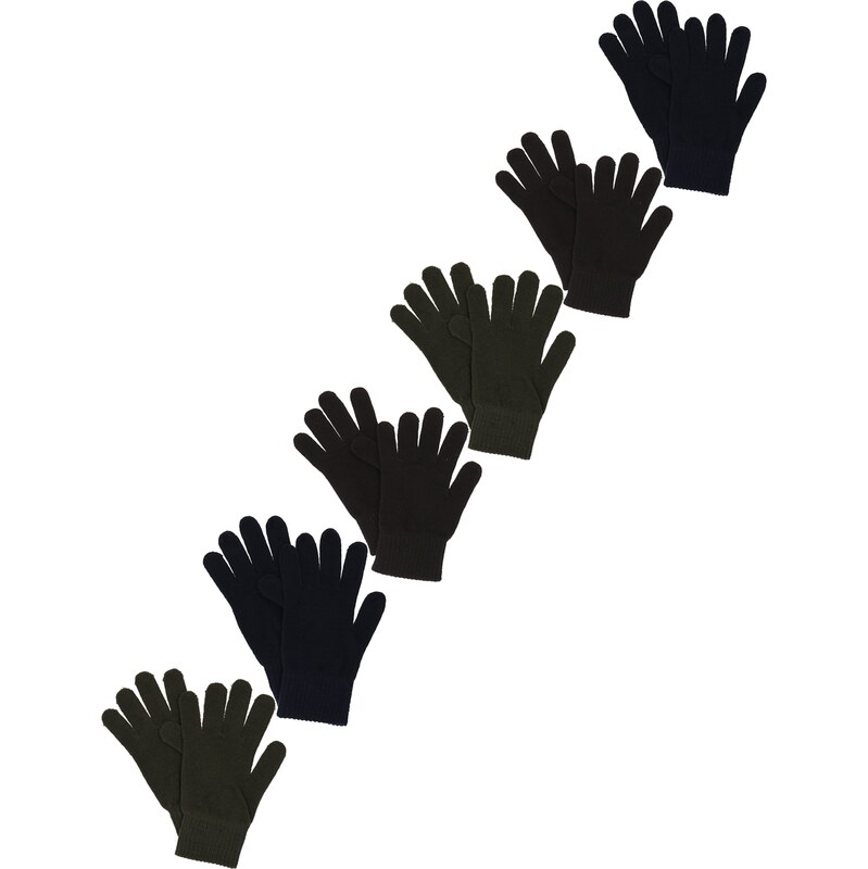 Lindex Rukavice námornícka modrá / tmavohnedá / tmavozelená 63152635