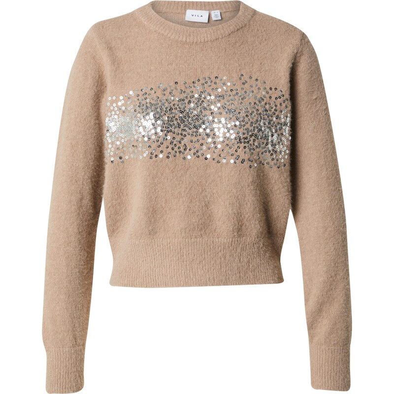 VILA Sveter VICANA farba ťavej srsti / strieborná 63153743