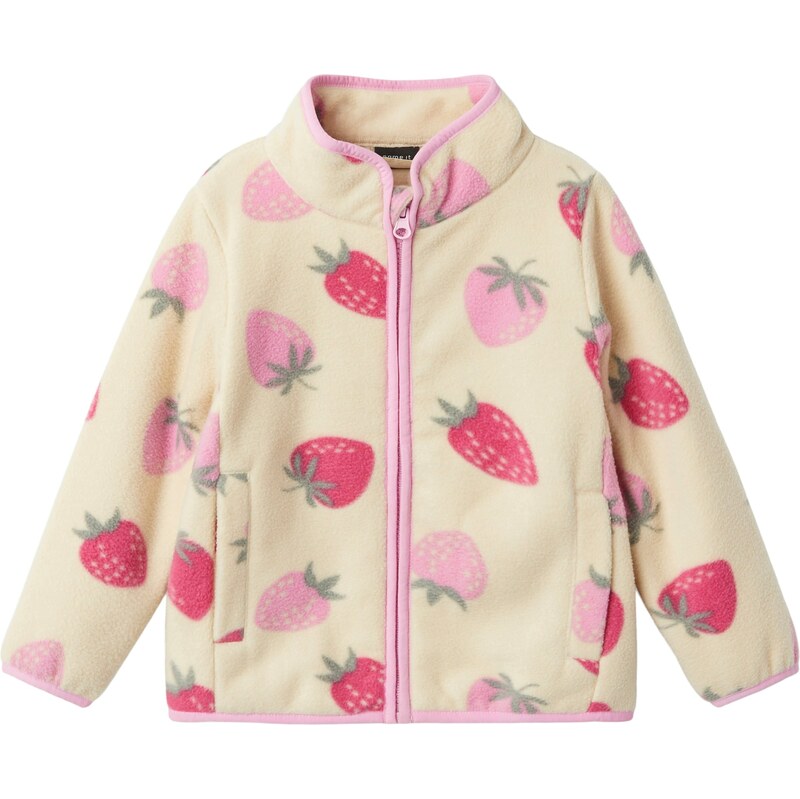 NAME IT Flisová bunda NMFMeeko žltohnedá / kaki / ružová / purpurová 61964573