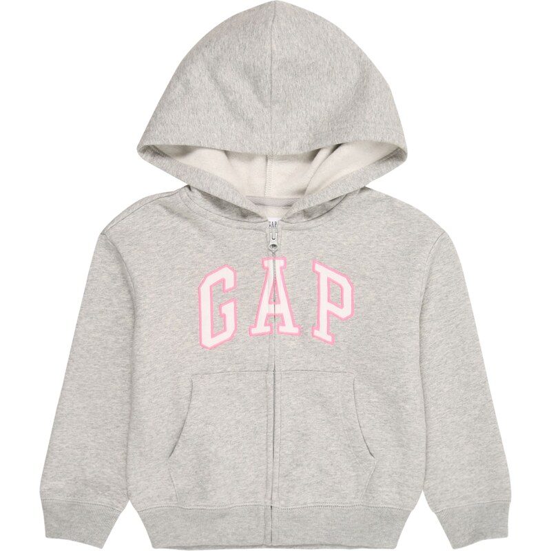 GAP Tepláková bunda HERITAGE sivá melírovaná / ružová / pitaya 62134079