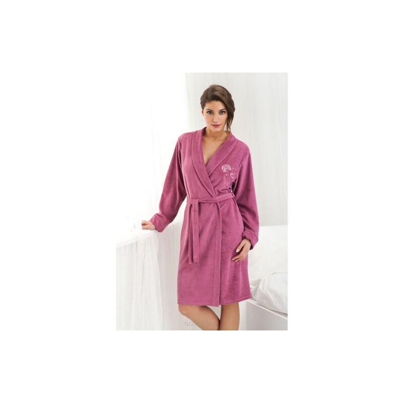 Dorota Bavlnený dámsky župan Diana FR-107 staroružový, Farba 34096227