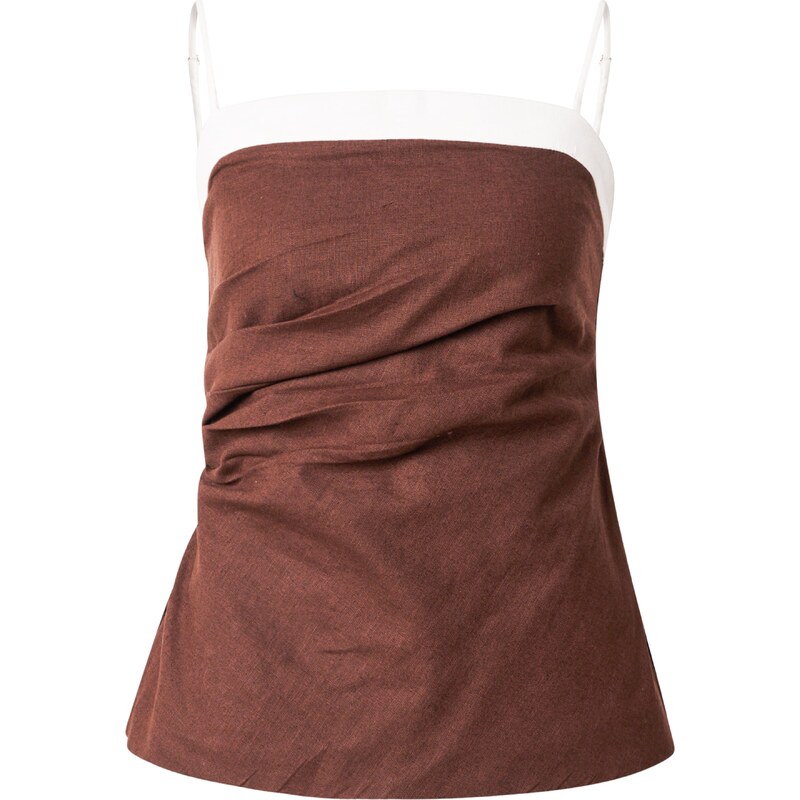 Abercrombie & Fitch Top hnedá / biela 63156655