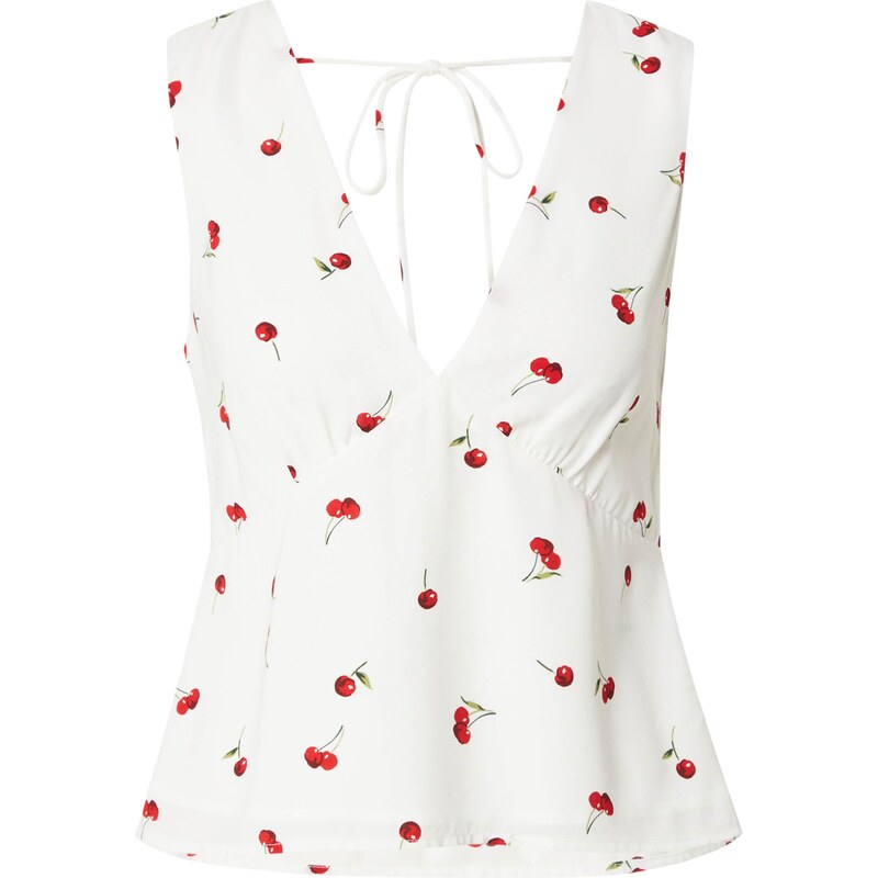 Abercrombie & Fitch Top svetlosivá / zelená / červená / čerešňová 63212125