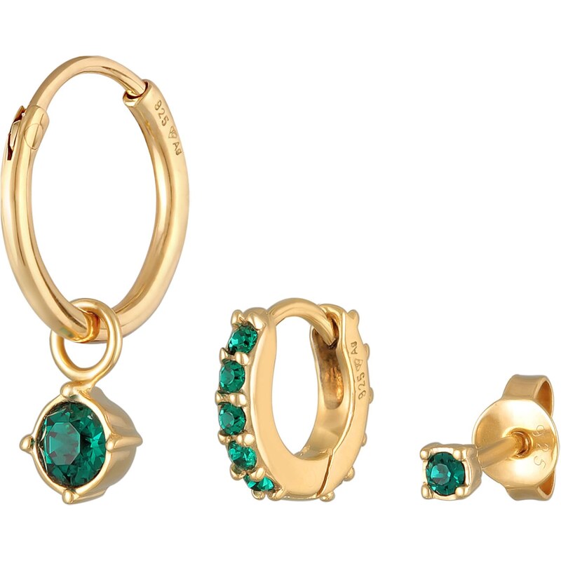 ELLI Náušnice zlatá / zelená 62729632