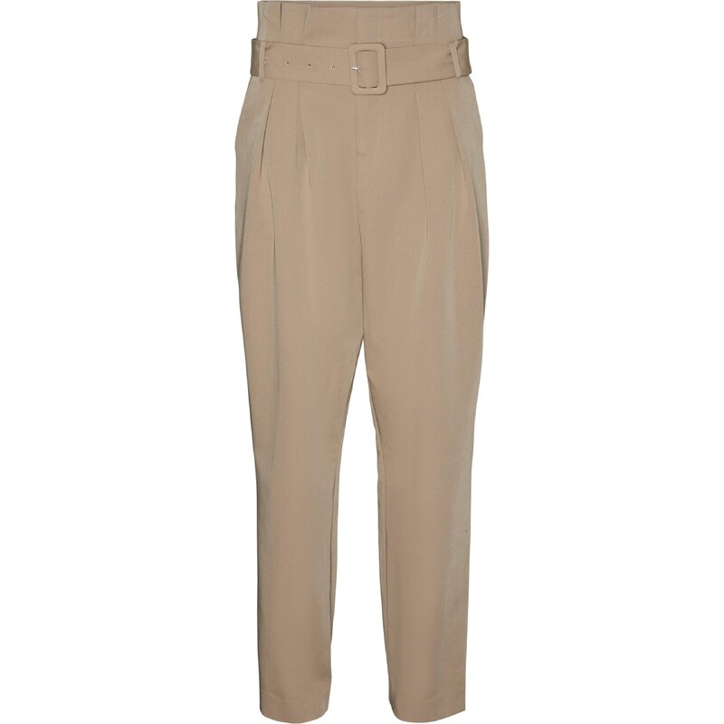 VERO MODA Plisované nohavice tmavobéžová 62854544