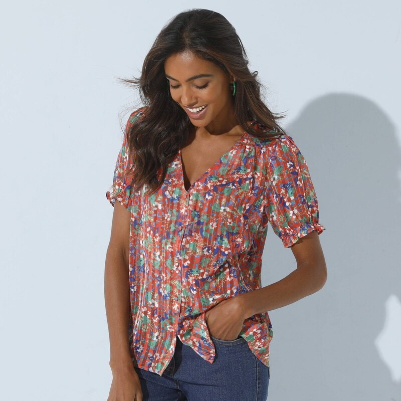 Voálová blúzka s potlačou broskyňová 052 Blancheporte 61971429