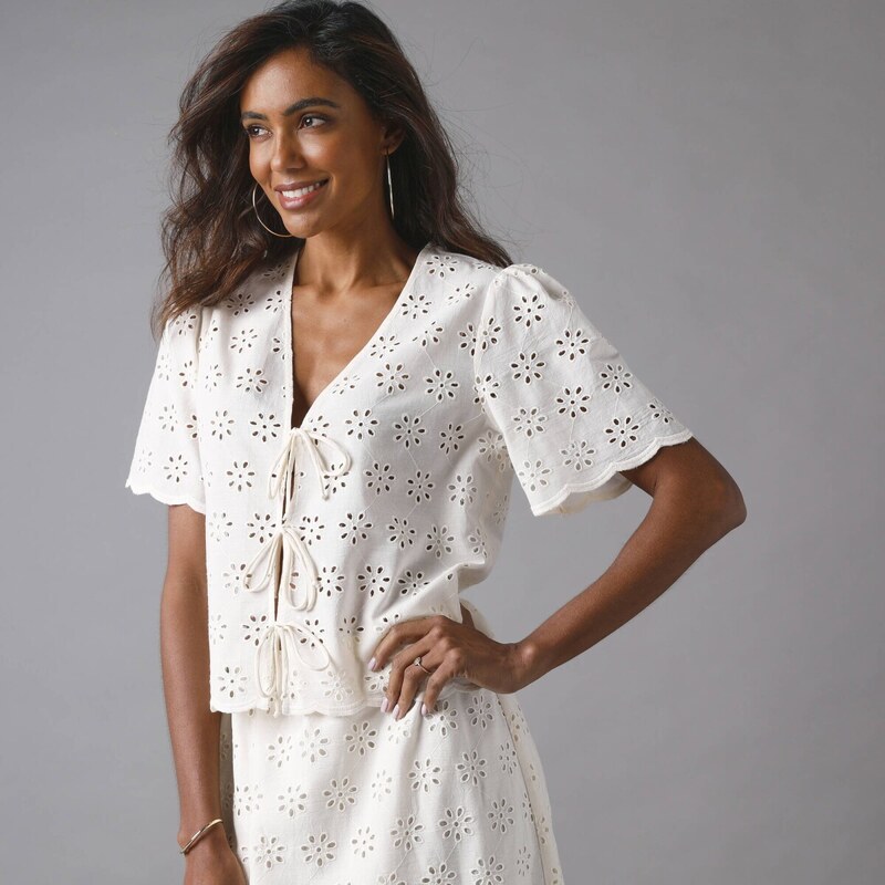 Blúzka z madeiry s viazačkami ražná 054 Blancheporte 61971433