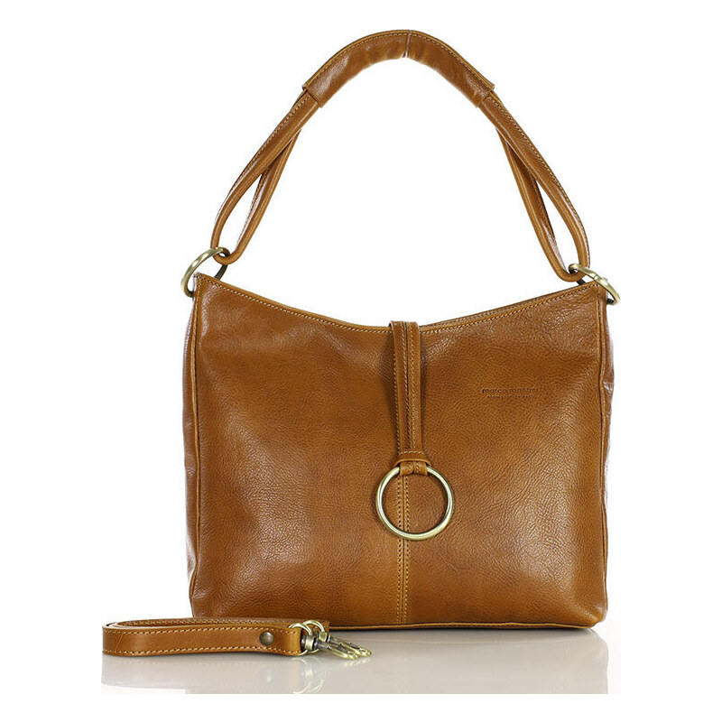 MARCO MAZZINI svetlohnedá kožená taška na rameno (416a) 49456913