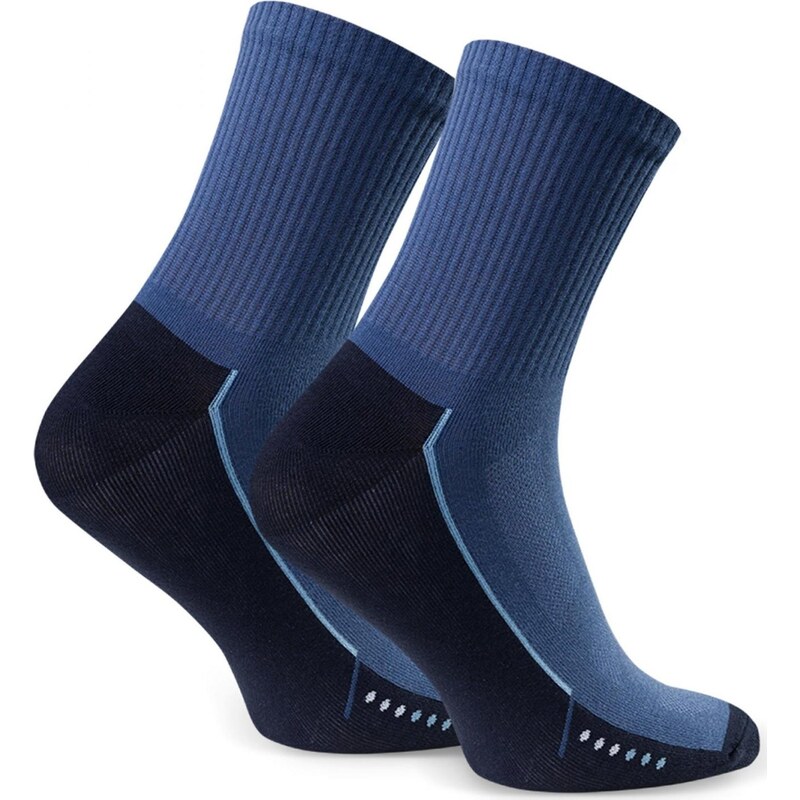 BASIC Tmavomodré pánske vysoké ponožky Art. 057 A385, DENIM 61971490