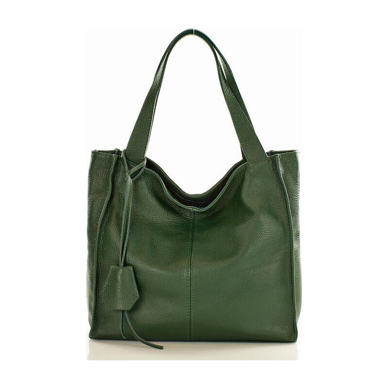 MARCO MAZZINI Tmavozelená dámska kožená shopper kabelka s139c 17234036